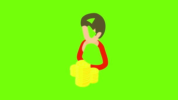 Familie budget pictogram animatie — Stockvideo
