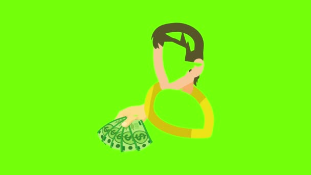 Animace ikon výdělku — Stock video