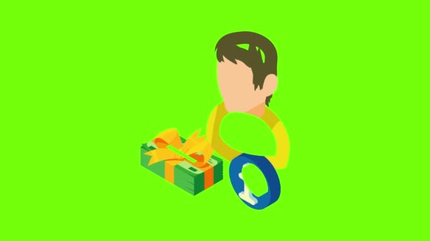 Анимация иконок финансового консультанта — стоковое видео