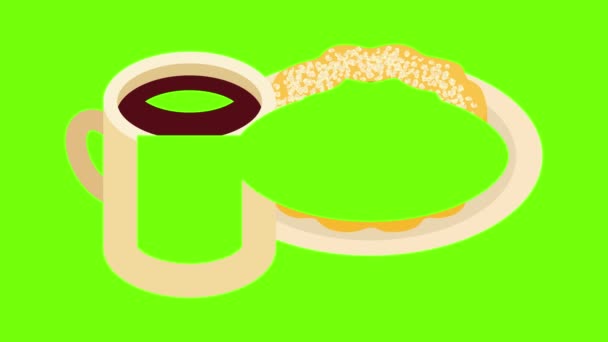 Анимация иконки кофе — стоковое видео