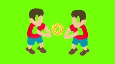 Voleybol oyuncusu simgesi canlandırması