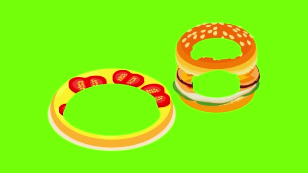 Animação ícone de comida americana — Vídeo de Stock
