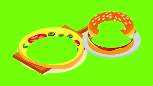 Animation icône Fast Food — Video