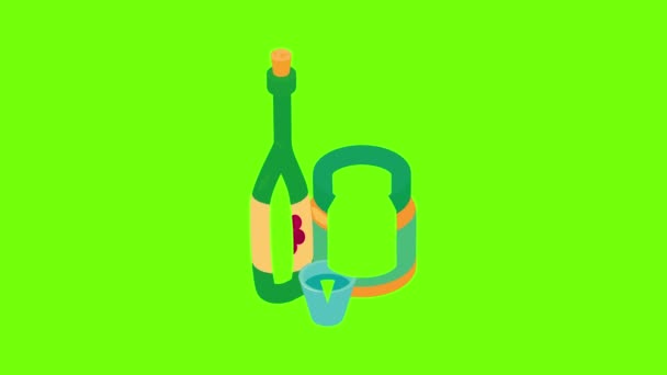 Icono de vino casero animación — Vídeo de stock