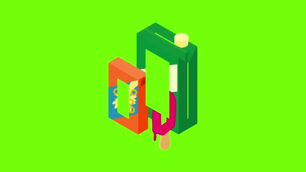 Sweet food pictogram animatie — Stockvideo