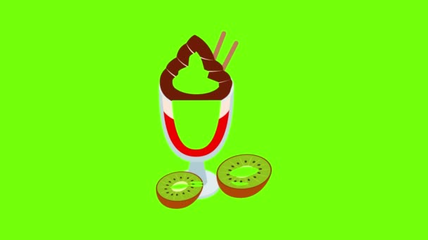 Bunte Dessert-Icon-Animation — Stockvideo