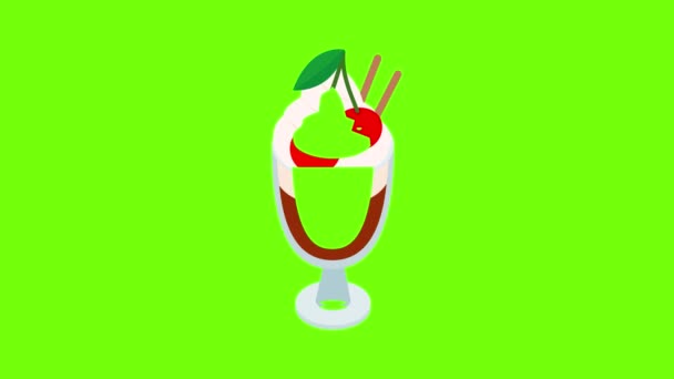 Choklad cocktail ikon animation — Stockvideo