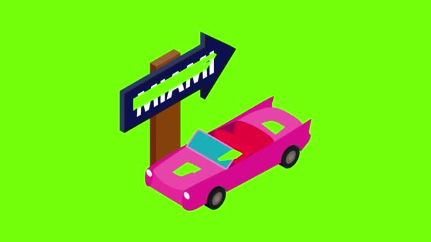 Miami reis pictogram animatie — Stockvideo