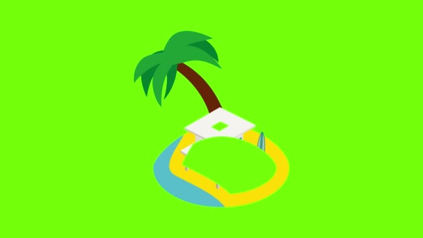 Icona spiaggia sud animazione — Video Stock