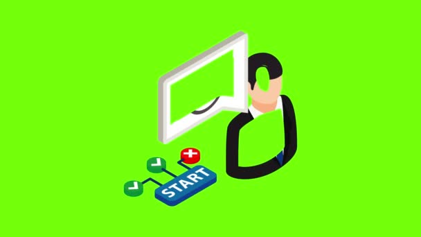 Besluitvorming pictogram animatie — Stockvideo