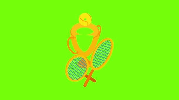 Animation zur Tennis-Trophäe — Stockvideo