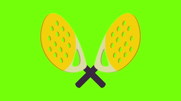 Peddel tennis pictogram animatie — Stockvideo