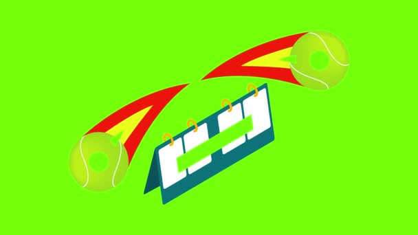 Tennis scorebord pictogram animatie — Stockvideo