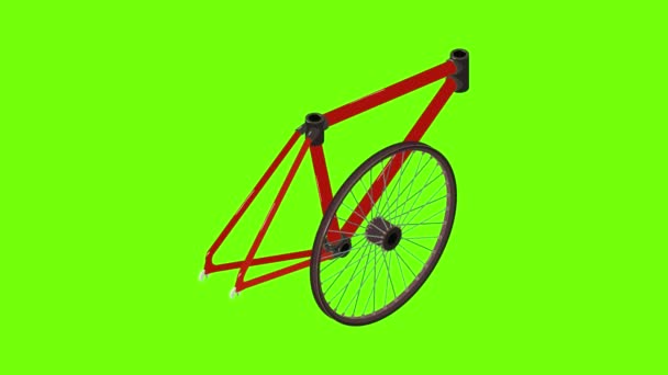 Анимация иконок велосипедного оборудования — стоковое видео