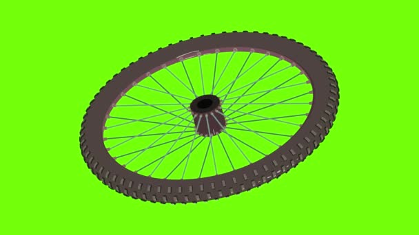 Анимация значка велосипедного колеса — стоковое видео