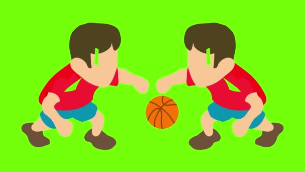 Animación icono jugador de baloncesto — Vídeos de Stock