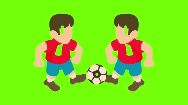 Fotbollsspelare ikon animation — Stockvideo