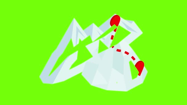 Animación icono montañismo — Vídeos de Stock