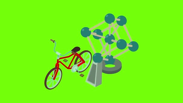 Atomium icoon animatie — Stockvideo