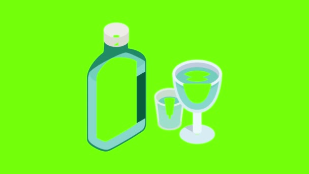 Alcohol drink icon animation — Stock Video