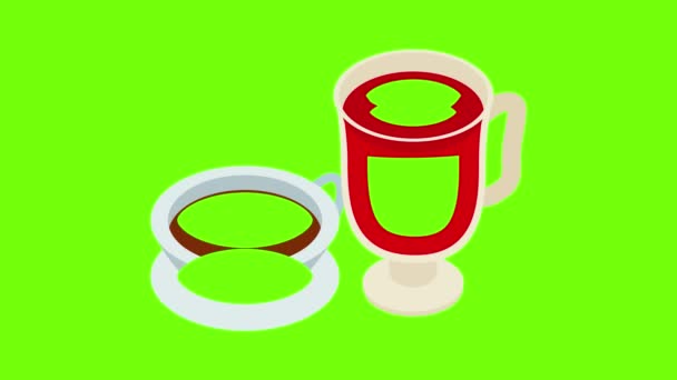 Swedish drink icon animation — Stock Video