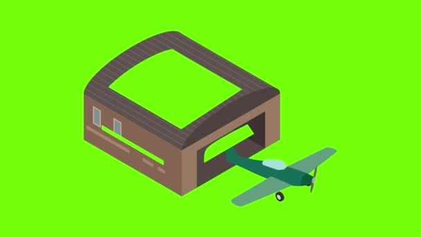 Schroef vliegtuig pictogram animatie — Stockvideo