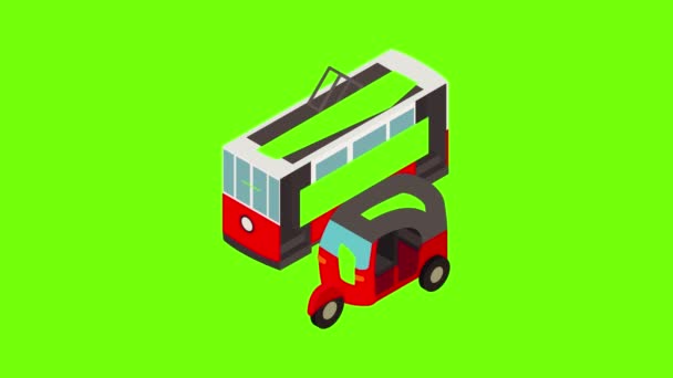 Urban transport icon animation — Stock Video