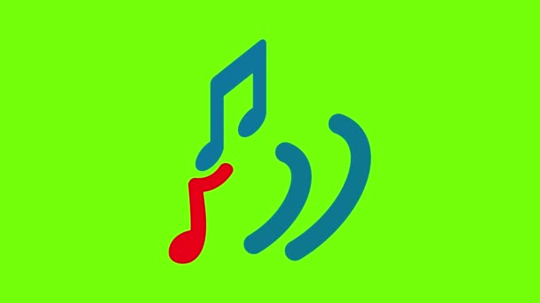 Muzikaal symbool pictogram animatie — Stockvideo