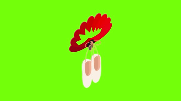 Pointe shoes icon animation — Stock Video