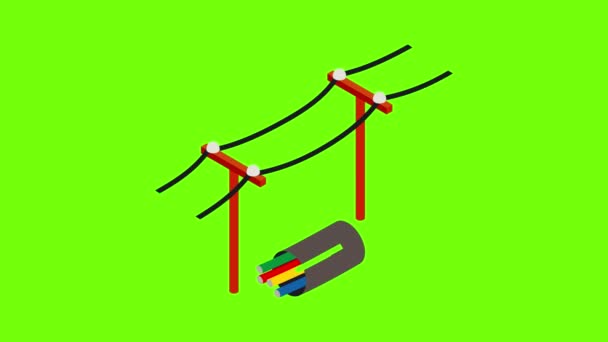 Elektrische pool pictogram animatie — Stockvideo