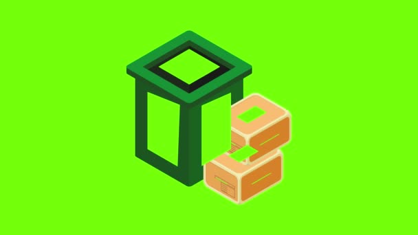 Animace ikon recyklace odpadu — Stock video