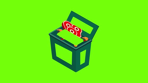 Śmieci mogą animować ikonę — Wideo stockowe