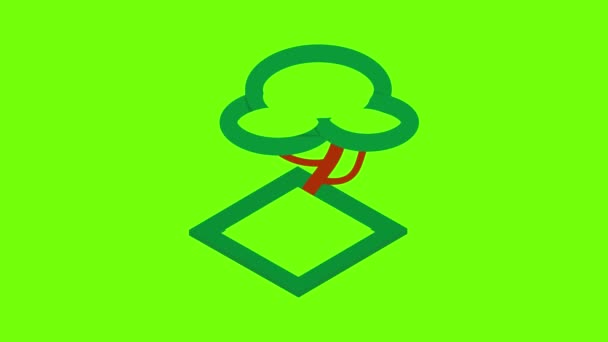 Icono de árbol decorativo animación — Vídeo de stock