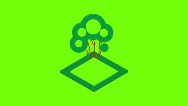 Zöld fa ikon animáció — Stock videók