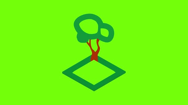 Oude boom pictogram animatie — Stockvideo