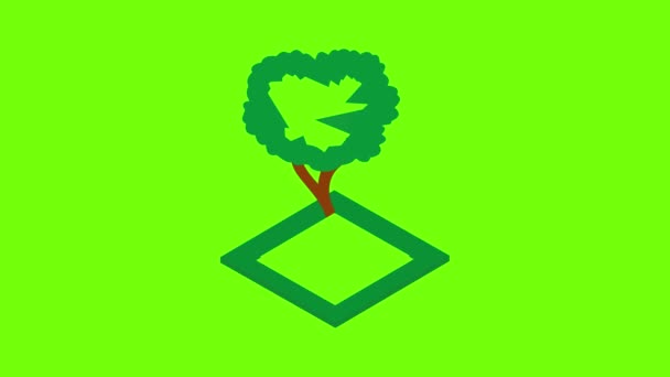 Leafy tree icon animation — Stock Video