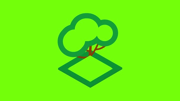 Анимация значков тенистого дерева — стоковое видео