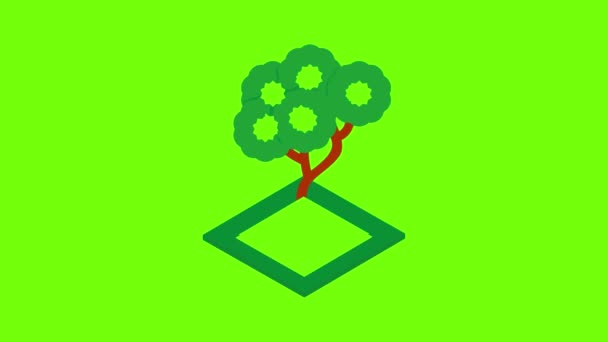 Zomer boom pictogram animatie — Stockvideo