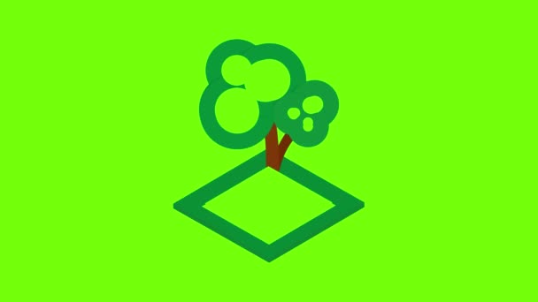 Icono de árbol de primavera animación — Vídeo de stock