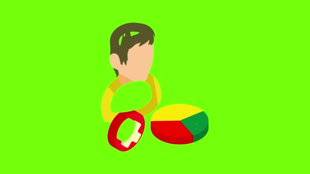Market analysis icon animation — Stock Video