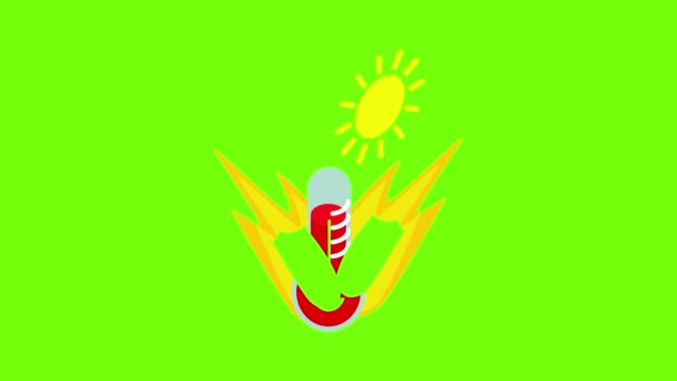 Abnormal heat icon animation — Stock Video