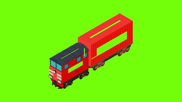 Icono de tren rojo animación — Vídeo de stock