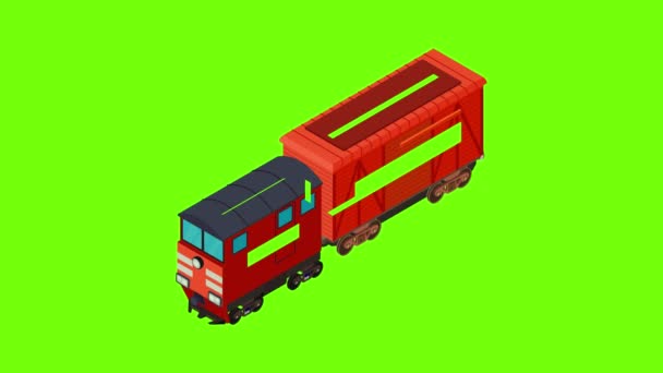 Cargo train icon animation — Stock Video