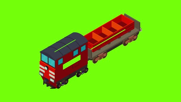 Tren de mercancías icono de animación — Vídeos de Stock