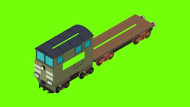 Animação ícone vagão Flatcar — Vídeo de Stock