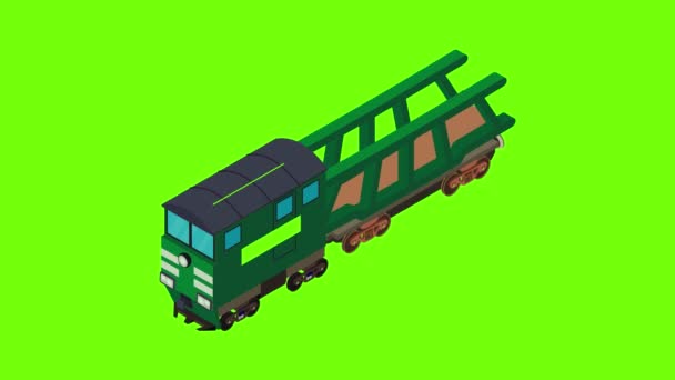 Animation der Eisenbahnwaggon-Ikone — Stockvideo