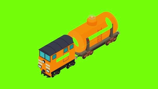 Tank tåg ikon animation — Stockvideo