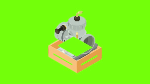 Carburateur pictogram animatie — Stockvideo