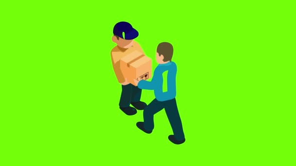 Courier delivery icon animation — Stock Video