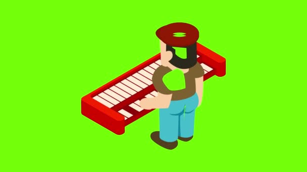 Animación icono tecladista — Vídeo de stock